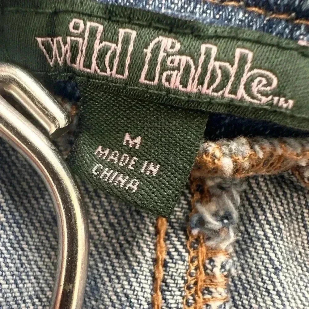 Wild Fable Women Distressed Denim Overalls Skirt 90’s Style Streetwear‎ Farmer M - Picture 6 of 7